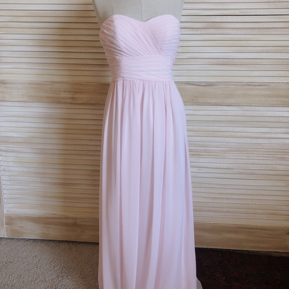 Blush Pale Pink Bridesmaids Dress Maxi Size 2-4